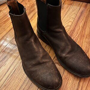 men's frye dark brown leather chelsea boots